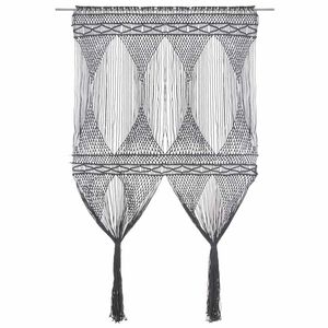 vidaXL Gardin makram&eacute; antracit 140x240 cm bomull