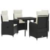 vidaXL Soffbord Set 5 st Svart och kr&auml;mvit 80 x 80 x 74 cm