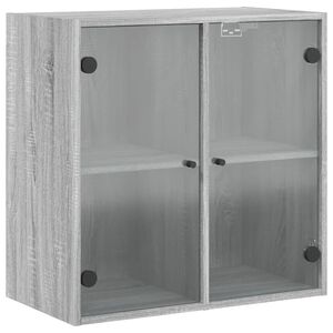 vidaXL Sidosk&aring;p med glasd&ouml;rrar gr&aring; sonoma 68x37x68,5 cm