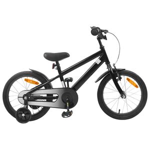 vidaXL Barncykel 16 Tum f&ouml;r 4-6 &aring;r gamla Svart