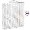vidaXL Gabioner b&aring;gformade 6 st 200x50x220/240 cm galvaniserat j&auml;rn