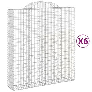 vidaXL Gabioner b&aring;gformade 6 st 200x50x220/240 cm galvaniserat j&auml;rn