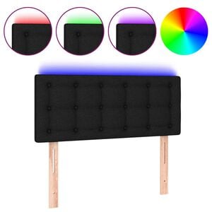 vidaXL S&auml;nggavel LED svart 80x5x78/88 cm tyg