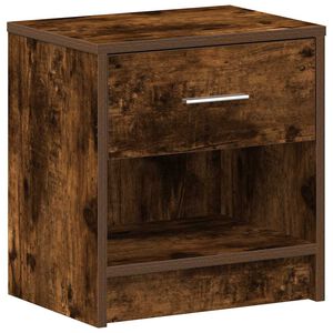vidaXL S&auml;ngbord med l&aring;da r&ouml;kf&auml;rgad ek 39x28x41 cm