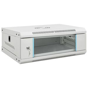 vidaXL 4U N&auml;tverkssk&aring;p v&auml;ggmonterat 19" IP20 53x40x21 mm