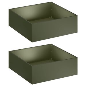 vidaXL Tr&auml;dg&aring;rdsplanterare 2 st Olivgr&ouml;n 60 x 60 x 20 cm