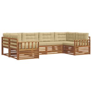 vidaXL Utomhussoffset med kudde 6 pcs Naturlig och Beige