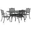 vidaXL Tr&auml;dg&aring;rdsm&ouml;belset 5 pcs Svart Aluminium