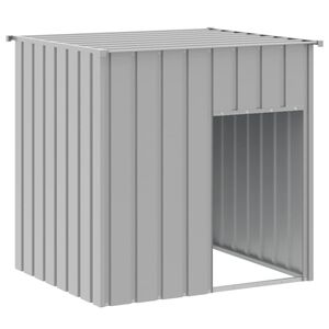 vidaXL Hundkoja med tak ljusgr&aring; 110x103x109 cm galvaniserat st&aring;l