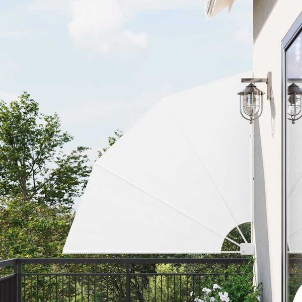 vidaXL Balkongsk&auml;rm Vit 140 x 140 cm Polyester