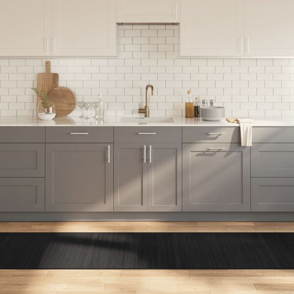 vidaXL Matta rektangul&auml;r svart 70x500 cm bambu