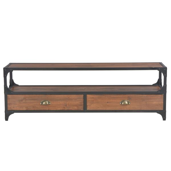 vidaXL TV-bänk med 2 lådor 120x30x40 cm massiv furu