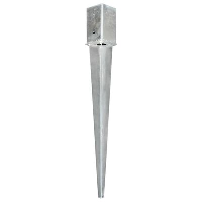 vidaXL Jordspett 12 st silver 8x8x76 cm galvaniserat stål