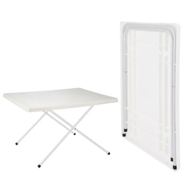 HI Hopf&auml;llbart campingbord vit justerbart 80x60x51/61 cm