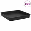 vidaXL Fyrkantig Blomkruka 24 st Svart 15 x 15 x 2 cm Plast