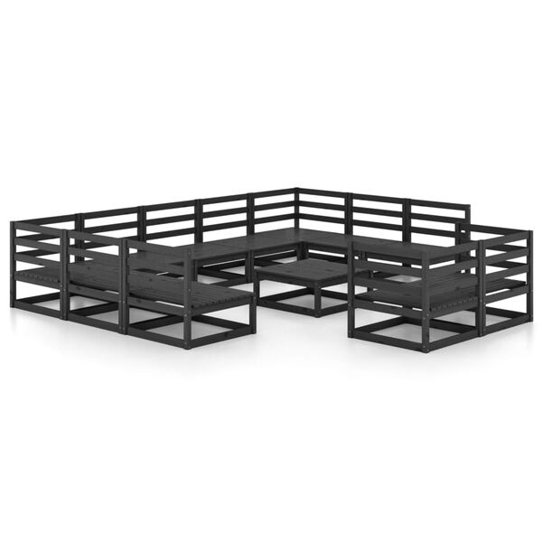 vidaXL Loungegrupp f&ouml;r tr&auml;dg&aring;rden 12 delar massiv furu