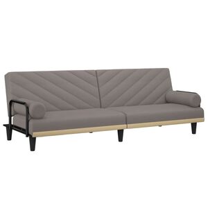 vidaXL B&auml;ddsoffa med armst&ouml;d taupe tyg