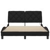 vidaXL Bed Frame with LED without Mattress Black 140x190 cm Fabric