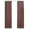 vidaXL M&ouml;rkl&auml;ggningsgardiner 2 st m. krokar sammet antikrosa 140x245cm