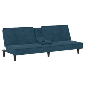 vidaXL B&auml;ddsoffa med muggh&aring;llare bl&aring; sammet
