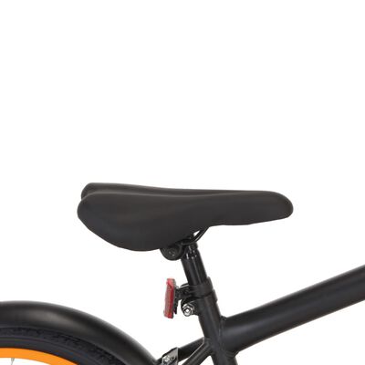 vidaXL Barncykel med frampakethållare 20 tum svart och orange