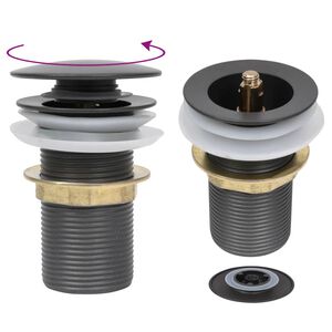 vidaXL Pop-up bottenventil utan &ouml;verfl&ouml;desfunktion gr&aring; 6,4x6,4x9,1 cm