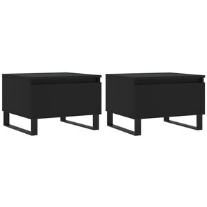 vidaXL Soffbord 2 st svart 50x46x35 cm konstruerat tr&auml;
