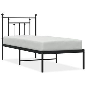 vidaXL S&auml;ngram med huvudgavel metall svart 75x190 cm