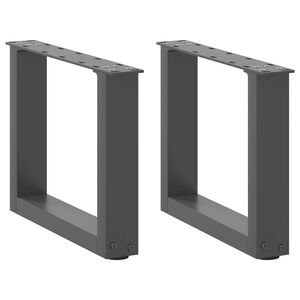 vidaXL Soffbordsben U-formade 2 st antracit 30x(30-31) cm st&aring;l
