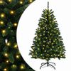 vidaXL Plast Hingad Julgran 150 cm 150 LED-lampor Varmvit st&aring;l