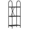 vidaXL Hyllsystem 3 niv&aring;er 40 x 30 x 109 cm Konstruerat tr&auml; Svart Ek