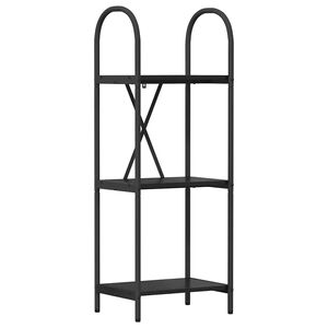 vidaXL Hyllsystem 3 niv&aring;er 40 x 30 x 109 cm Konstruerat tr&auml; Svart Ek