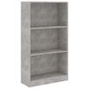 vidaXL Bokhylla 3 hyllor betonggr&aring; 60x24x109 cm konstruerat tr&auml;