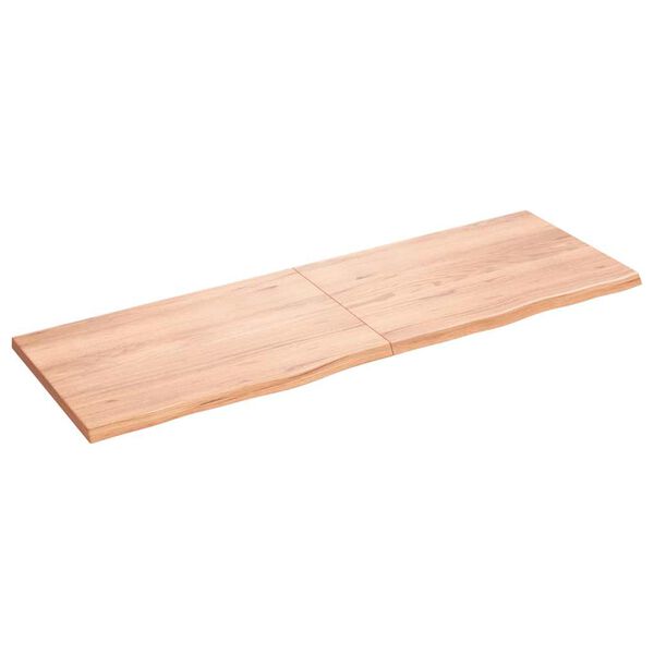 vidaXL Bordsskiva ljusbrun 180x60x(2-4) cm behandlad massiv ek