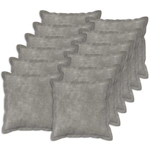 vidaXL Kudd&ouml;verdrag 12 st HOUTEN Ljusgr&aring; 40 x 40 cm Mikrofiber Fleece