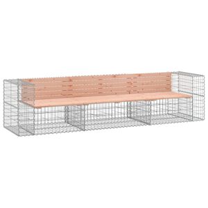 vidaXL Trädgårdsbänk gabiondesign 287x71x65,5 cm massivt douglasträ