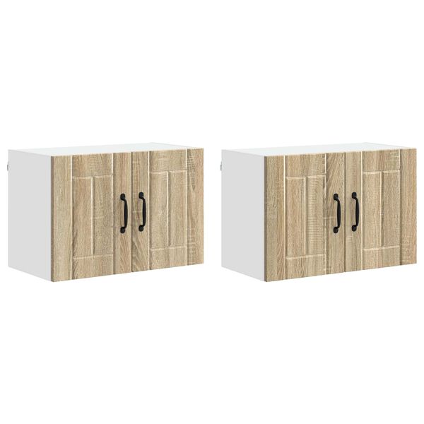 vidaXL K&ouml;kv&auml;ggssk&aring;p V&auml;ggmonterad Lucca 2 pcs Sonoma-ek 60 x 31 x 40 cm