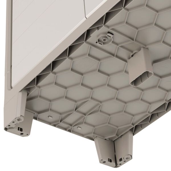 Keter Lågt förvaringsskåp Gulliver beige och brun 100 cm