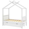 vidaXL Barns&auml;ng med l&aring;da vit massiv furu 70x140 cm