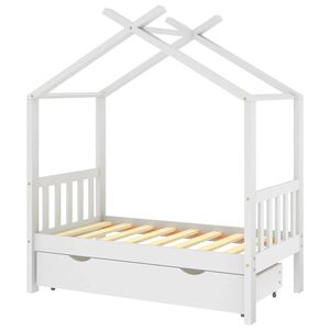 vidaXL Barns&auml;ng med l&aring;da vit massiv furu 70x140 cm