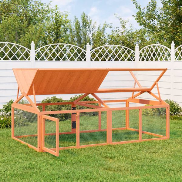 vidaXL Utomhusbur brun 200x112,5x74 cm massiv furu