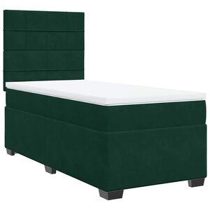 vidaXL Rams&auml;ng med madrass m&ouml;rkgr&ouml;n 80x200 cm sammet