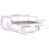 vidaXL Dagbädd utdragbar med lådor ljusgrå 90x200 cm tyg