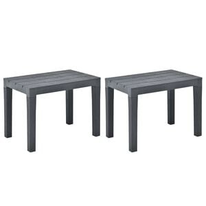 vidaXL Tr&auml;dg&aring;rdsb&auml;nkar 2 st antracit plast