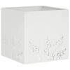 vidaXL Tr&auml;dg&aring;rdsplanterare Vit 50 x 50 x 49 cm Kallvalsat st&aring;l