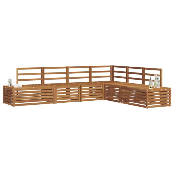 vidaXL Utomhussoffset 6 Stycke Naturf&auml;rg Massivt Akaciatr&auml;