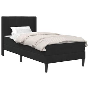 vidaXL S&auml;ngram med madrass med huvudgavel Svart 90 x 190 cm Sammet