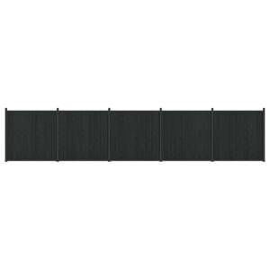 vidaXL St&auml;ngselpanel 5 st 880 x 186,5 cm WPC och aluminium Svart
