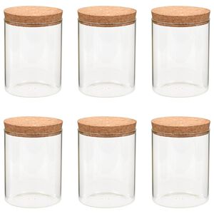 vidaXL F&ouml;rvaringsburkar i glas med korklock 6 st 650 ml