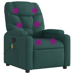 vidaXL Massagef&aring;t&ouml;lj m&ouml;rkgr&ouml;n tyg